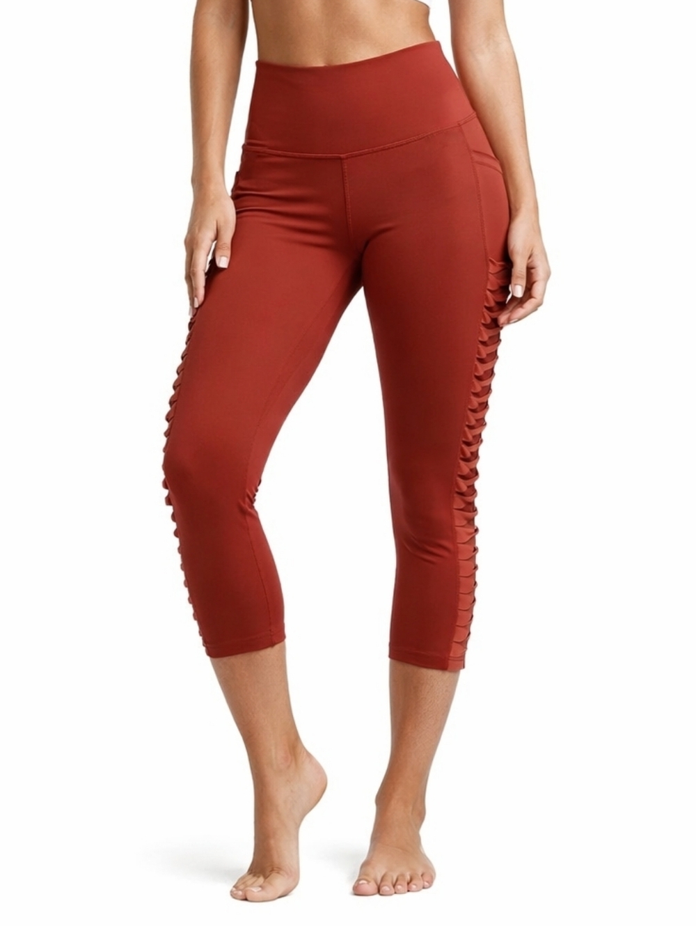 Athleta Rust-Colored Salutation 7/8 Tight